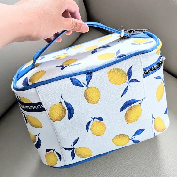 🍋 Rae Dunn Lemon CIAO BELLA Travel Cosmetic Bag n💙 - Picture 2 of 5